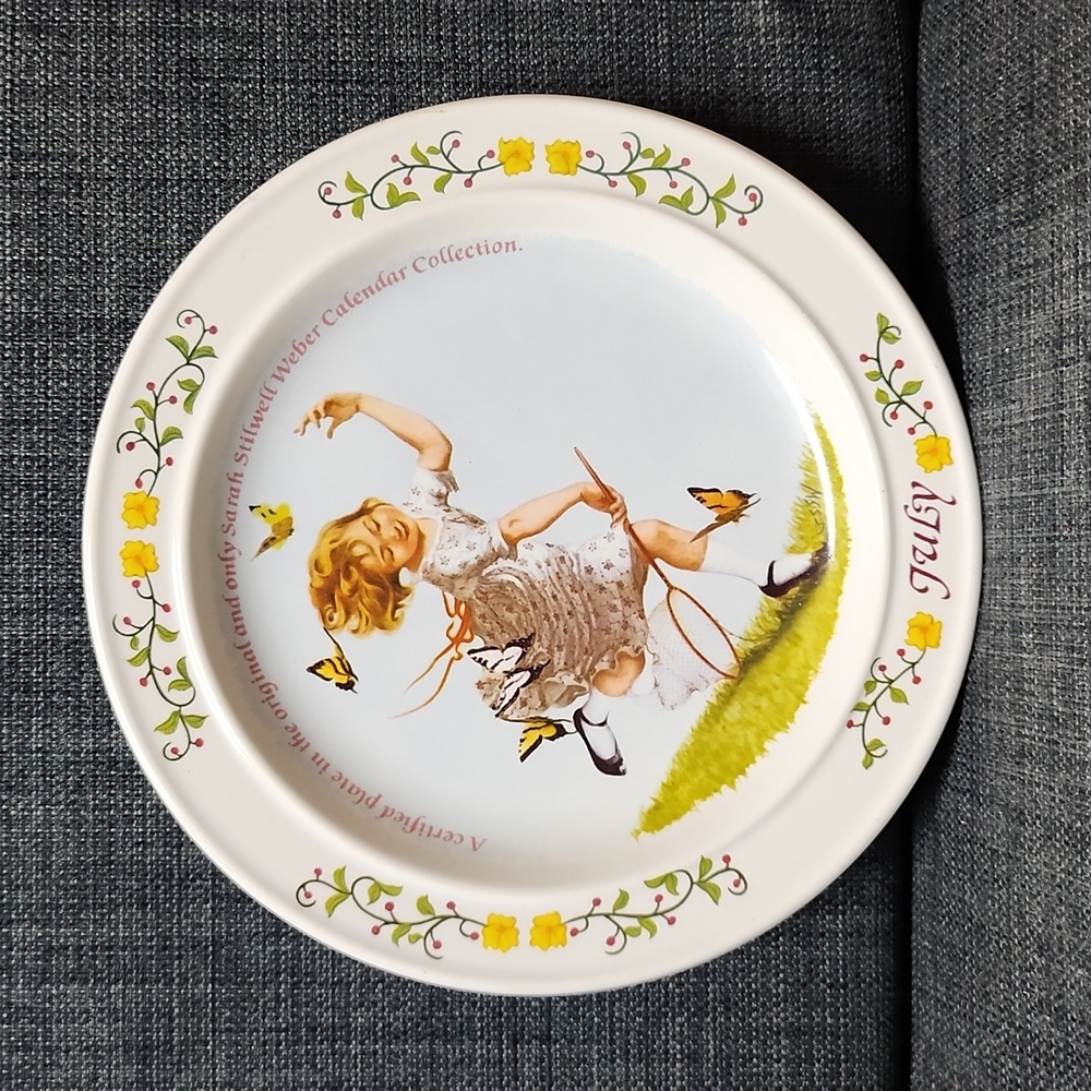 1984 July Sarah Stilwell Weber Calendar Collection Plate Original